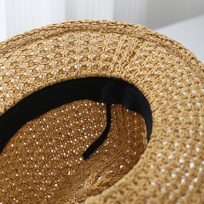 Eleganter Damen-Panama mit flachem Rand – Sonnenschutz für Sommer & Festivals