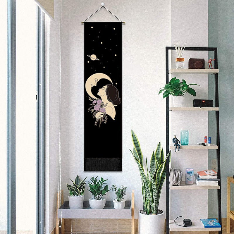 Vertical Soul: Handgefertigter Boho-Wandteppich mit Quasten
