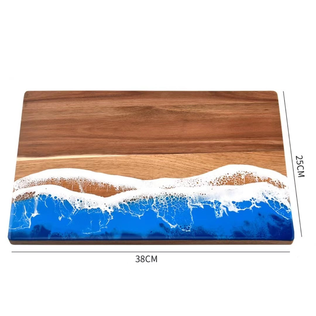 Shoreline Breeze – Akazienholz & Ocean Resin Board