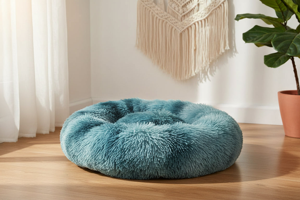 Wolkenplatz: Tie-Dye Kuschelbett für Hunde & Katzen