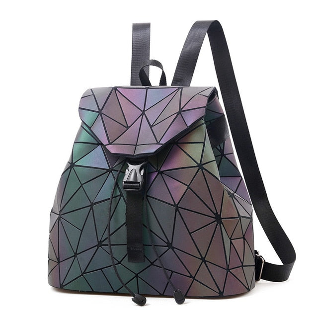 Prism Glow – Geometrischer Hologramm-Rucksack
