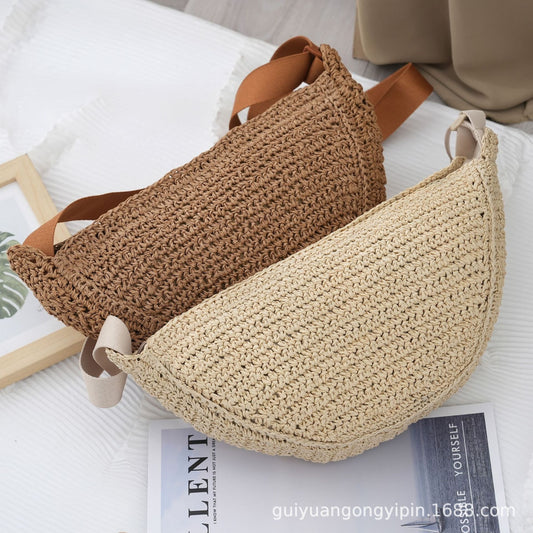 Handgewebte Dumpling-Bag – Sommerliche Crossbody-Tasche für Alltag & Strand