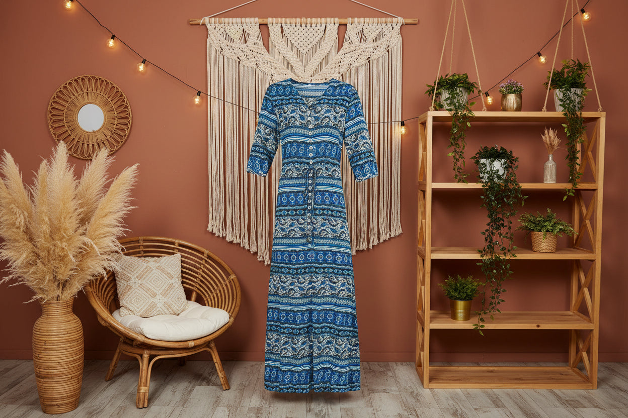 Urban Breeze – Verspieltes Boho-Kleid mit asymmetrischem Saum