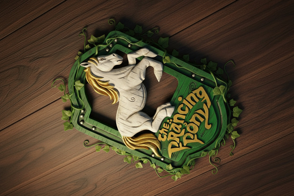 Fantasy Wandrelief "Mittelerde Spirit" – Drache & Pony Dekoration für Herr der Ringe Fans