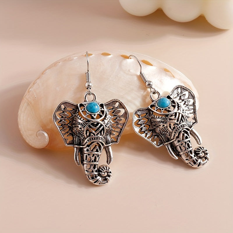 Vintage Bohemian Elephant Earrings – Antike Elefantenohrringe im Boho-Stil