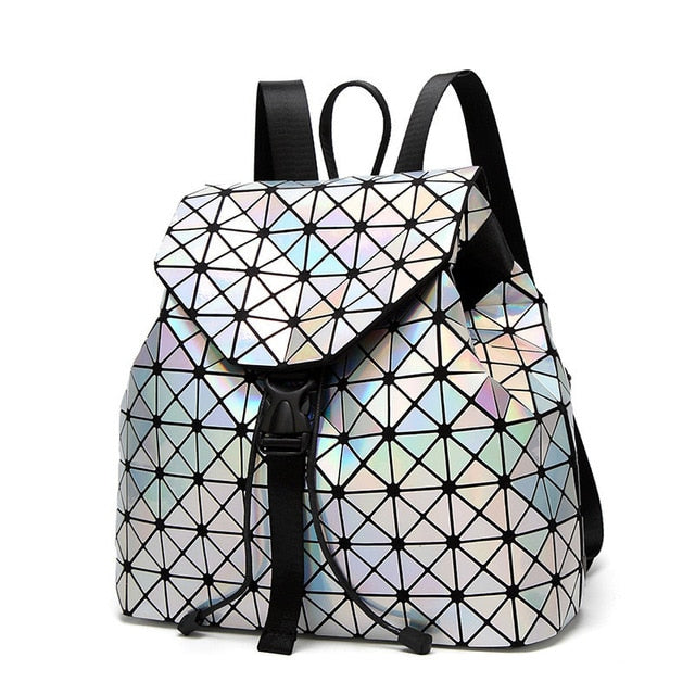 Prism Glow – Geometrischer Hologramm-Rucksack