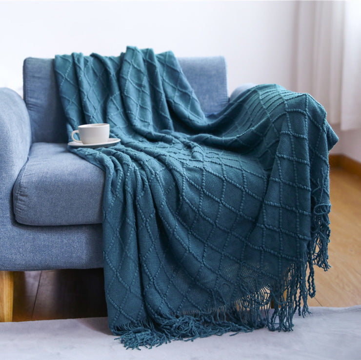 Boho-Fransendecke „Diamond“ im Kaschmir-Gefühl