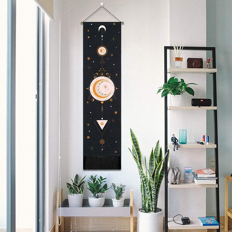 Vertical Soul: Handgefertigter Boho-Wandteppich mit Quasten