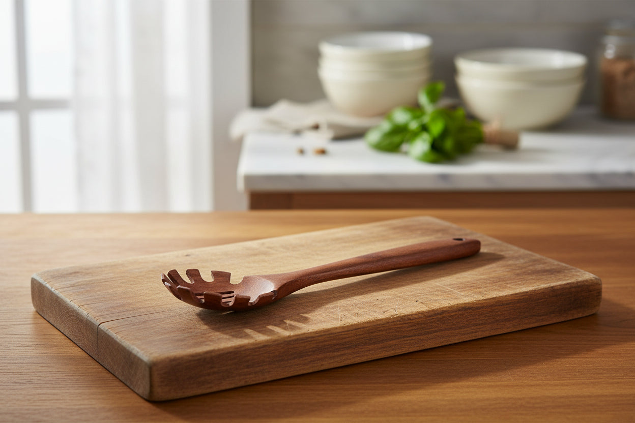 Teakholz Küchenhelfer-Set „Grand Gourmet“ – 9-teiliges Unikat aus Massivholz