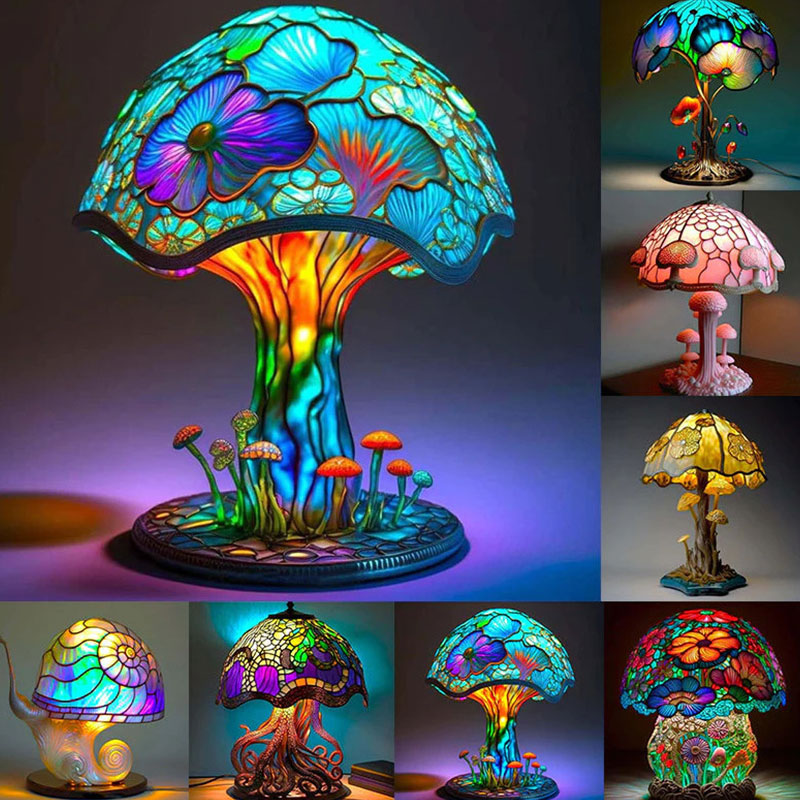 Magic Shroom – Illusions-Pilzlampe im Tiffany-Stil