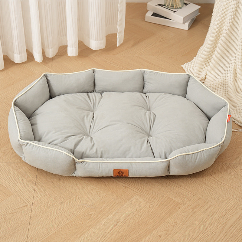 Elegantes Kuschelnest: Soft-Wildleder Hundebett in harmonischen Farben