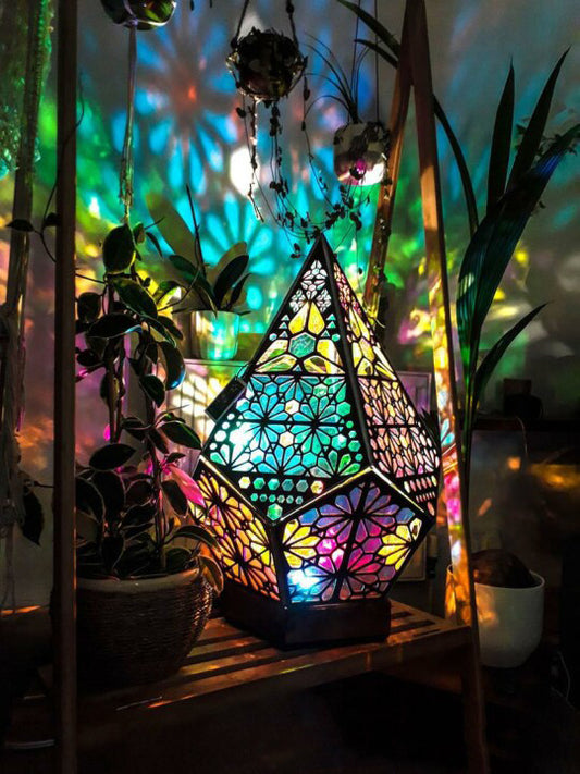 Starry Night: Boho-Projektionslampe mit Diamantschliff & magischen Farbeffekten