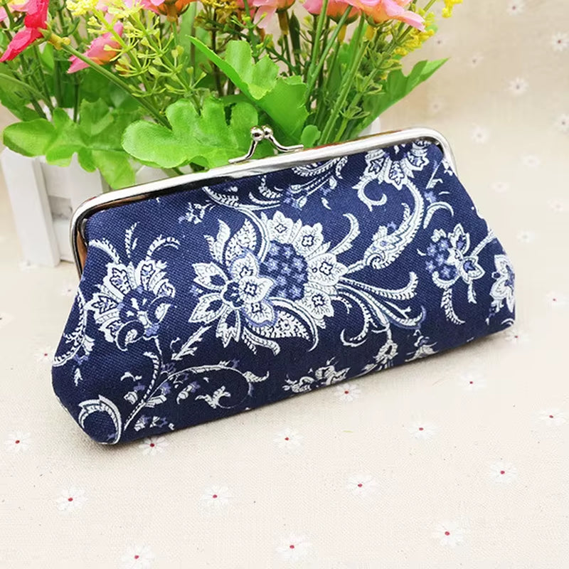 Long Coin Purse Wallet Women Vintage National Wallet Card Holders Hasp Printing Creative Clutch Bag Good Gift Women'S Purses