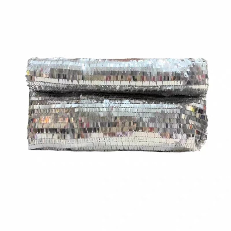 Mirror Disco – Pailletten-Clutch & Festival-Bag in Silber/Schwarz