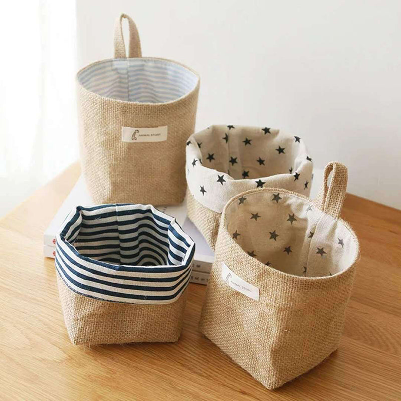 Nordische Hänge-Tasche aus Baumwolle & Leinen – vielseitiger Stauraum für Zuhause