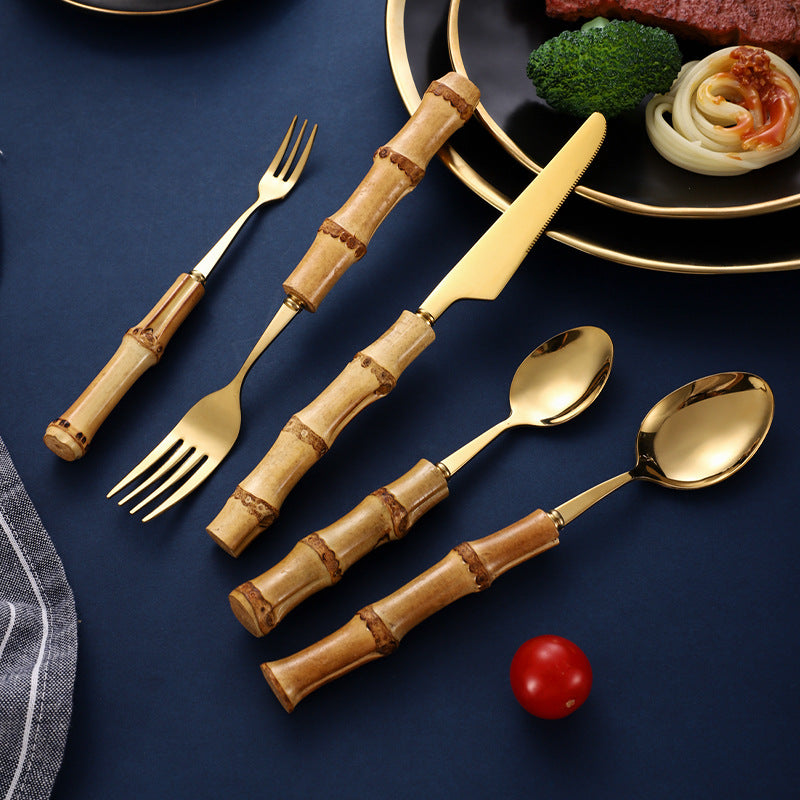 Island Feast – Edles Besteck-Set mit natürlichen Bambusgriffen