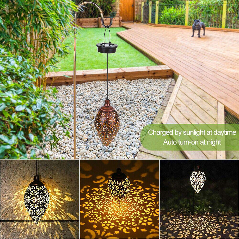 Boho Solar-Hängeleuchte „Kosmischer Tropfen“