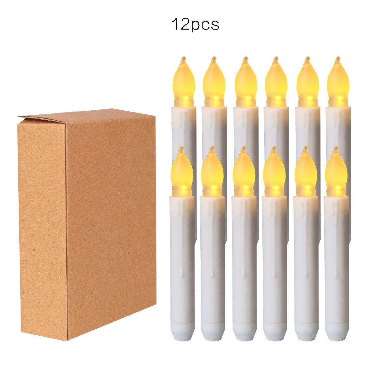 Eternal Flame – 12er Set LED-Stabkerzen mit Flackereffekt