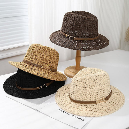 Eleganter Damen-Panama mit flachem Rand – Sonnenschutz für Sommer & Festivals