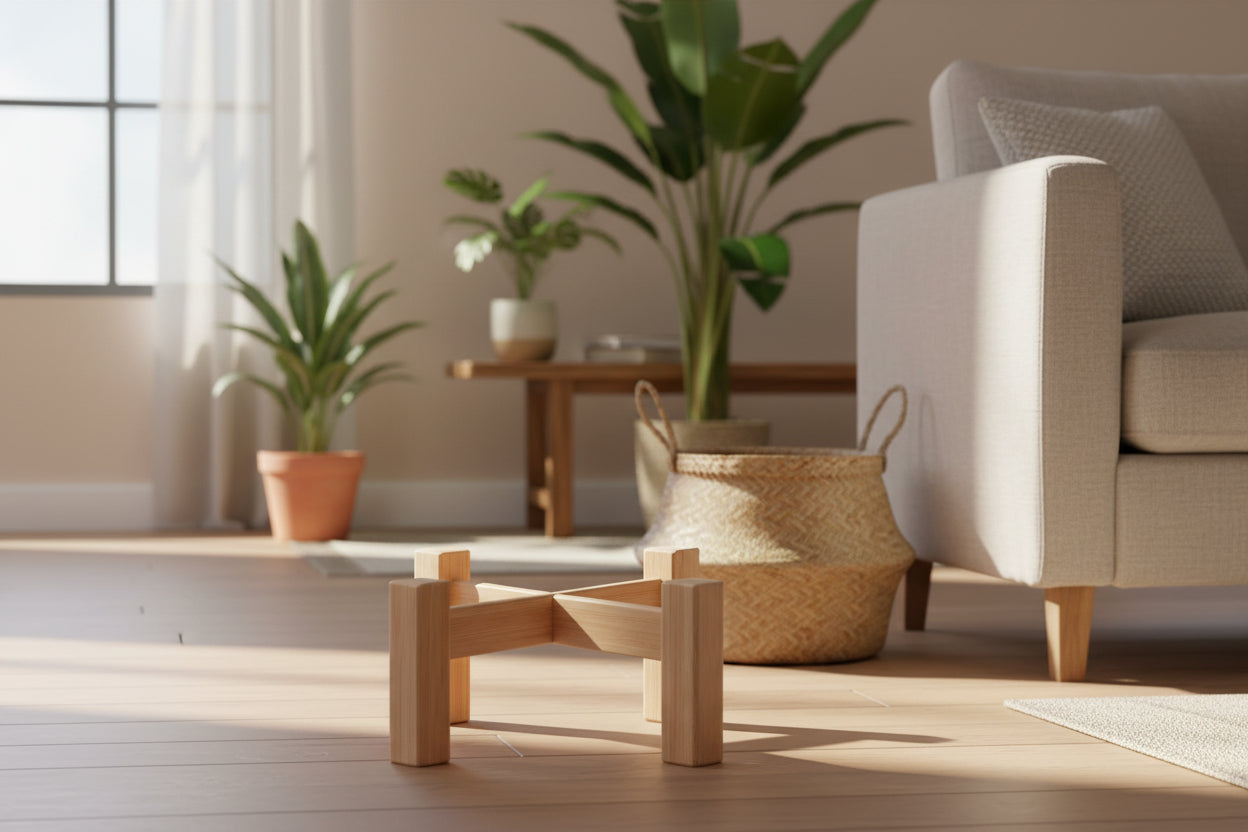 Bamboo Lift: Kleiner Pflanzenhocker & Deko-Podest