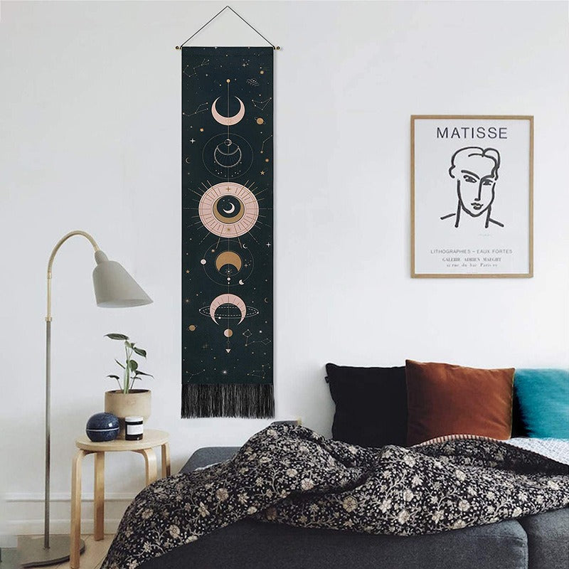 Vertical Soul: Handgefertigter Boho-Wandteppich mit Quasten