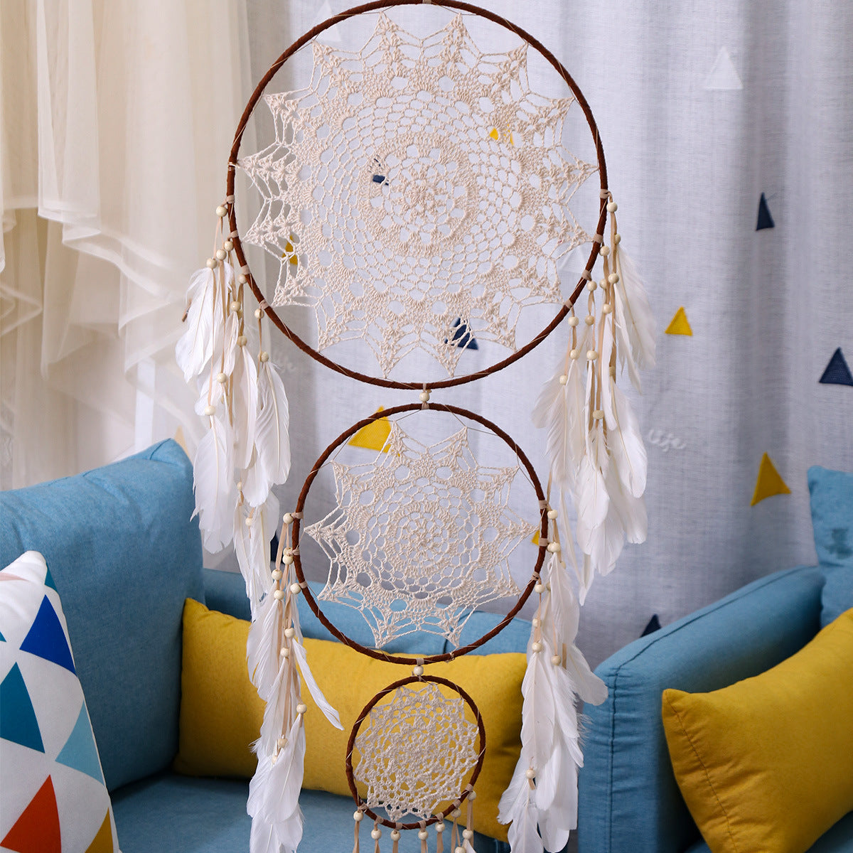 Boho Wanddeko „Lace Rings“ – Minimalistische Eleganz mit natürlichem Flair