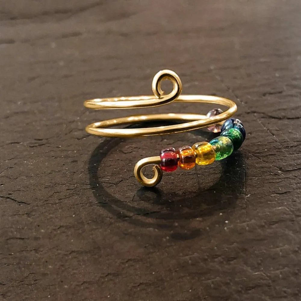 Rainbow Sparkle – Der verstellbare Boho-Ring