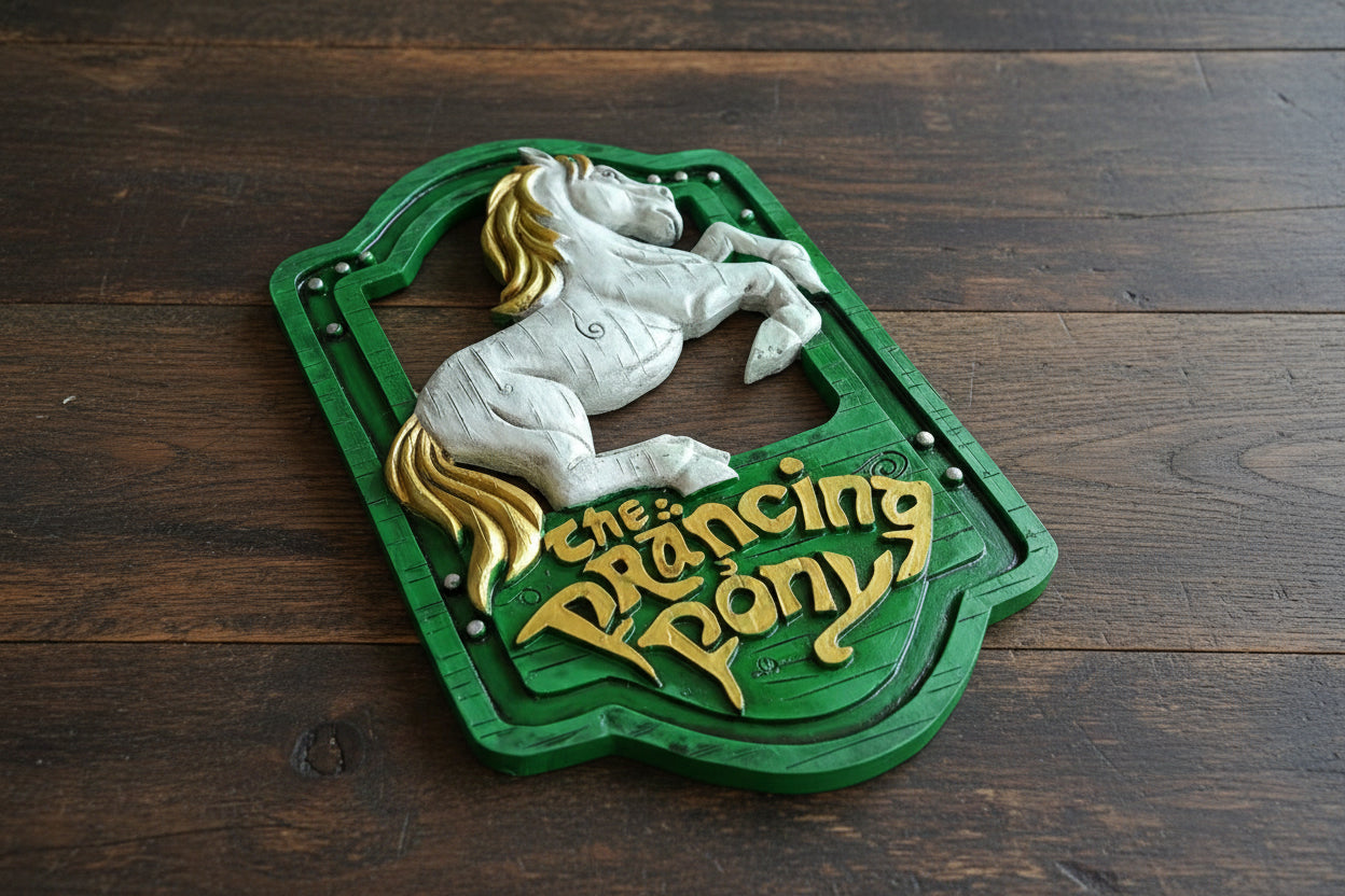 Fantasy Wandrelief "Mittelerde Spirit" – Drache & Pony Dekoration für Herr der Ringe Fans