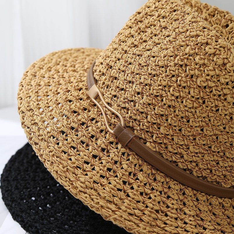 Eleganter Damen-Panama mit flachem Rand – Sonnenschutz für Sommer & Festivals