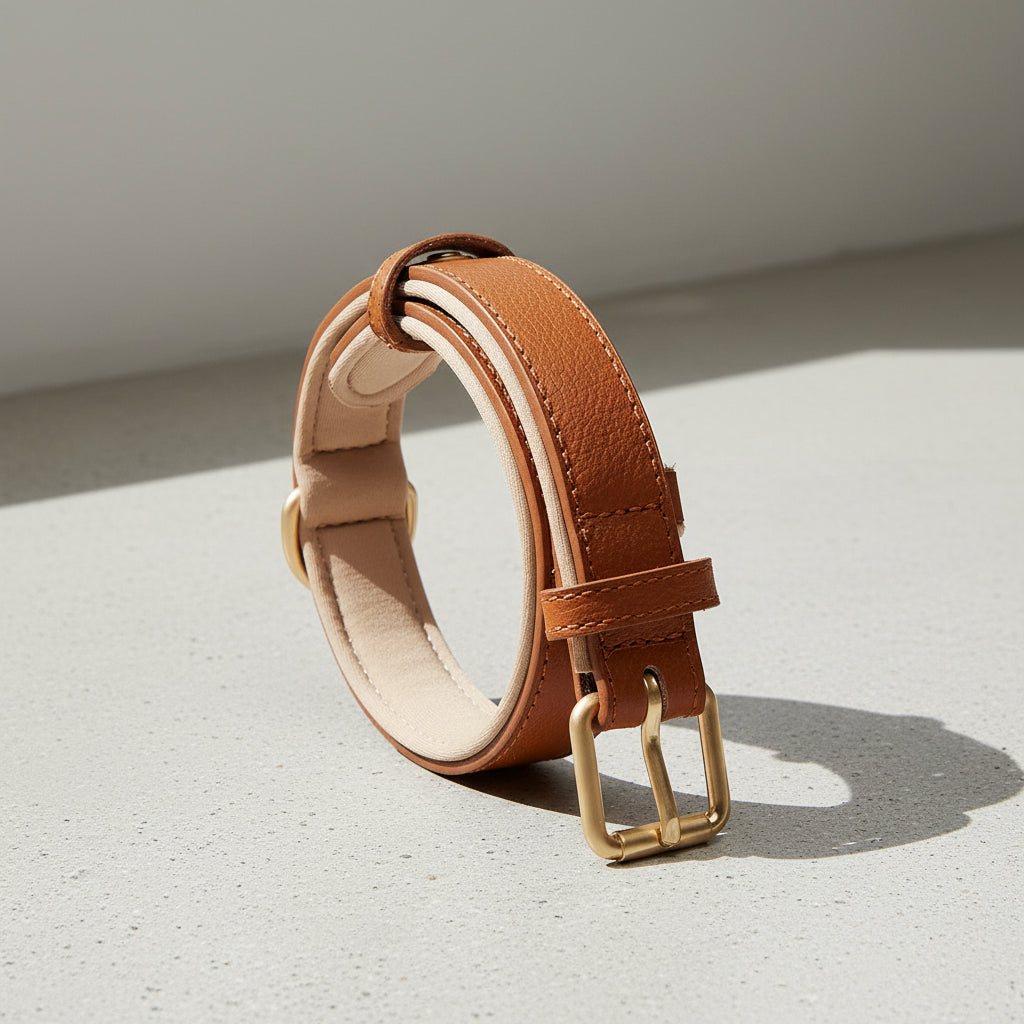Modern Leather: Zweifarbiges Echtleder-Halsband