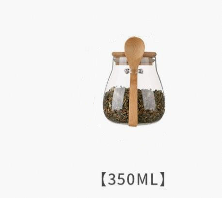 Vorratsglas-Set „Pure Bamboo“ – Stilvolle Glasbehälter mit Holzlöffel