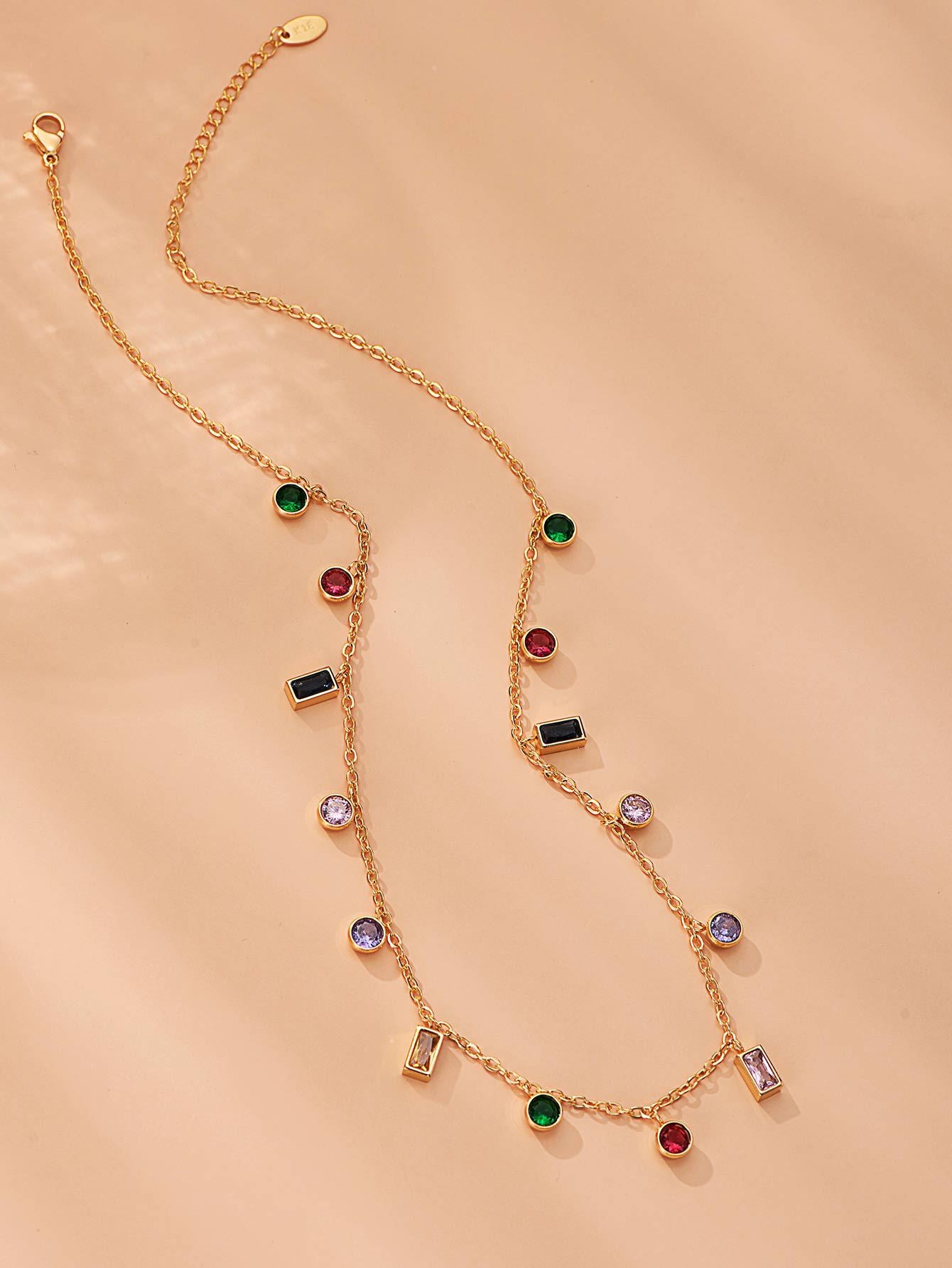 Rainbow Glow – Bunte Zirkonia-Halskette
