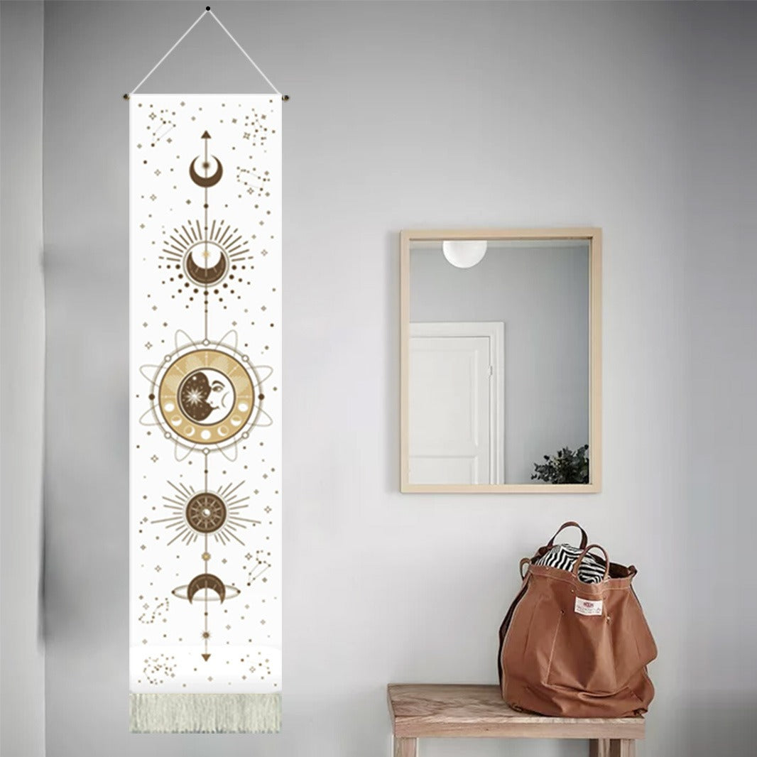 Vertical Soul: Handgefertigter Boho-Wandteppich mit Quasten