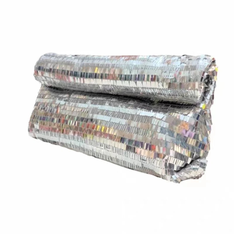 Mirror Disco – Pailletten-Clutch & Festival-Bag in Silber/Schwarz