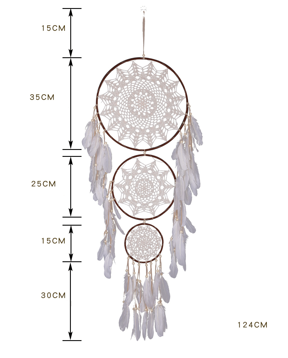 Boho Wanddeko „Lace Rings“ – Minimalistische Eleganz mit natürlichem Flair