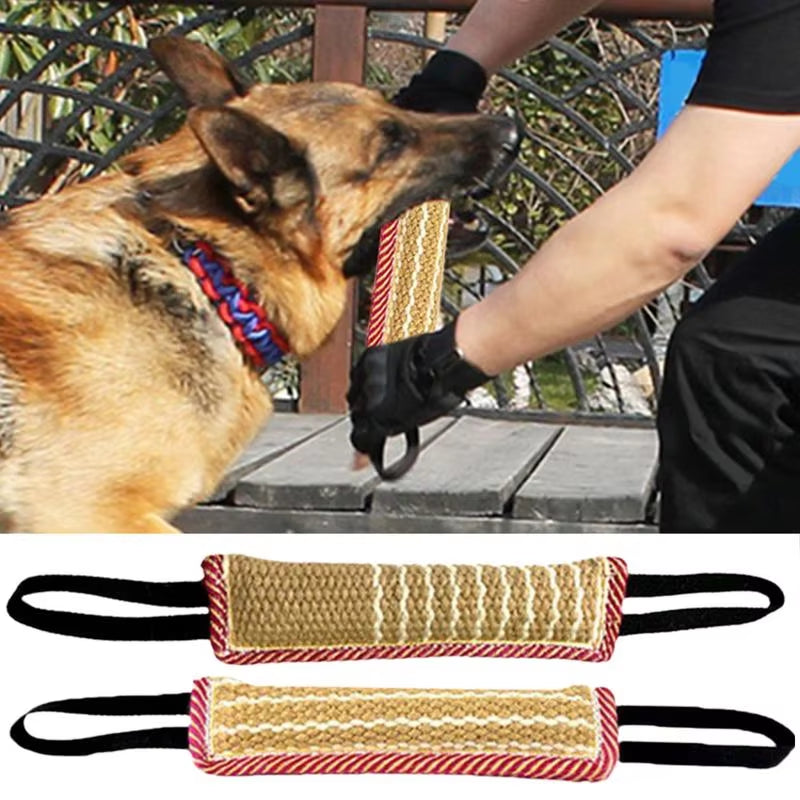 Robustes Zerrspielzeug für große Hunde – Jute Kissen mit 2 Seilgriffen für Interaktive Trainingsspiele – Ideal für Malinois, Schäferhunde und mehr