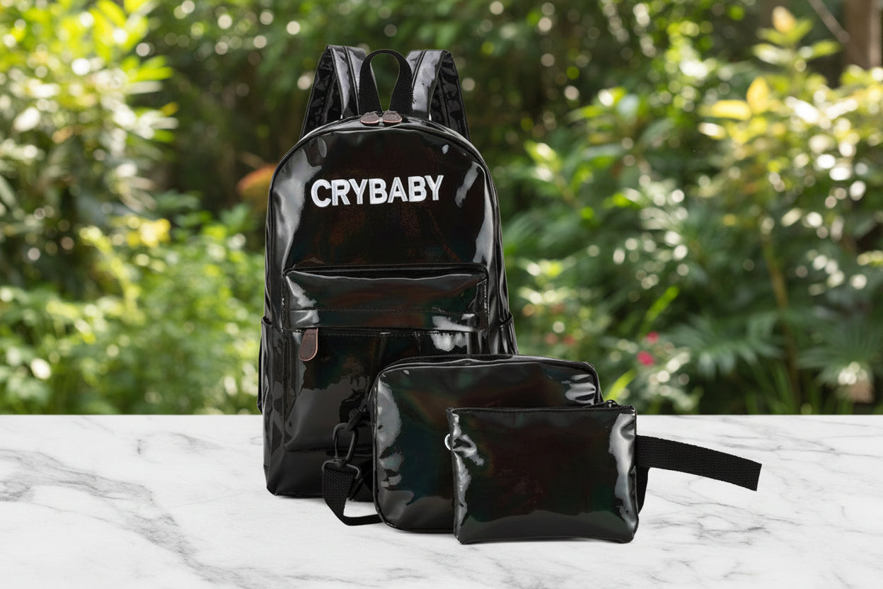 Cosmic Hologram Set – 3-teiliges Rucksack-Bundle mit Laser-Effekt
