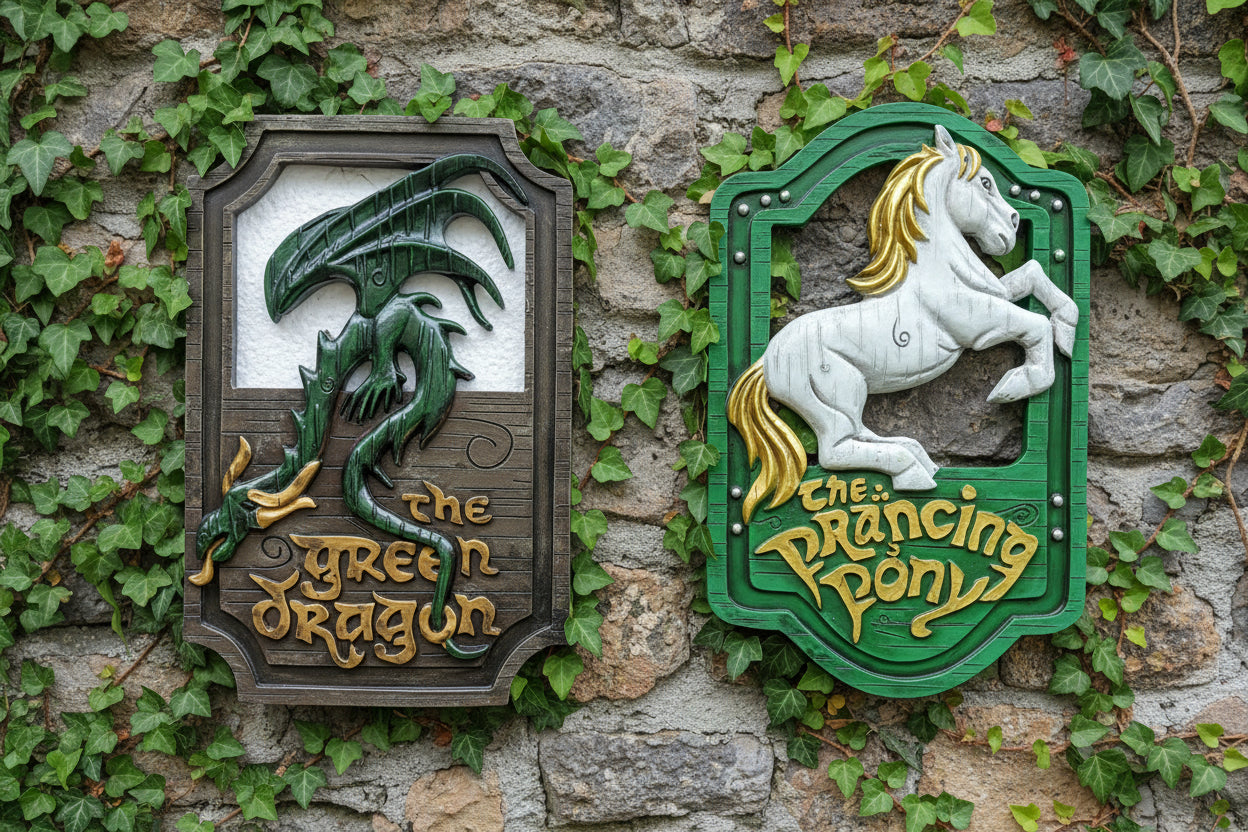 Fantasy Wandrelief "Mittelerde Spirit" – Drache & Pony Dekoration für Herr der Ringe Fans