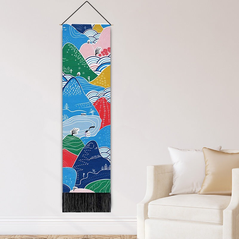 Vertical Soul: Handgefertigter Boho-Wandteppich mit Quasten