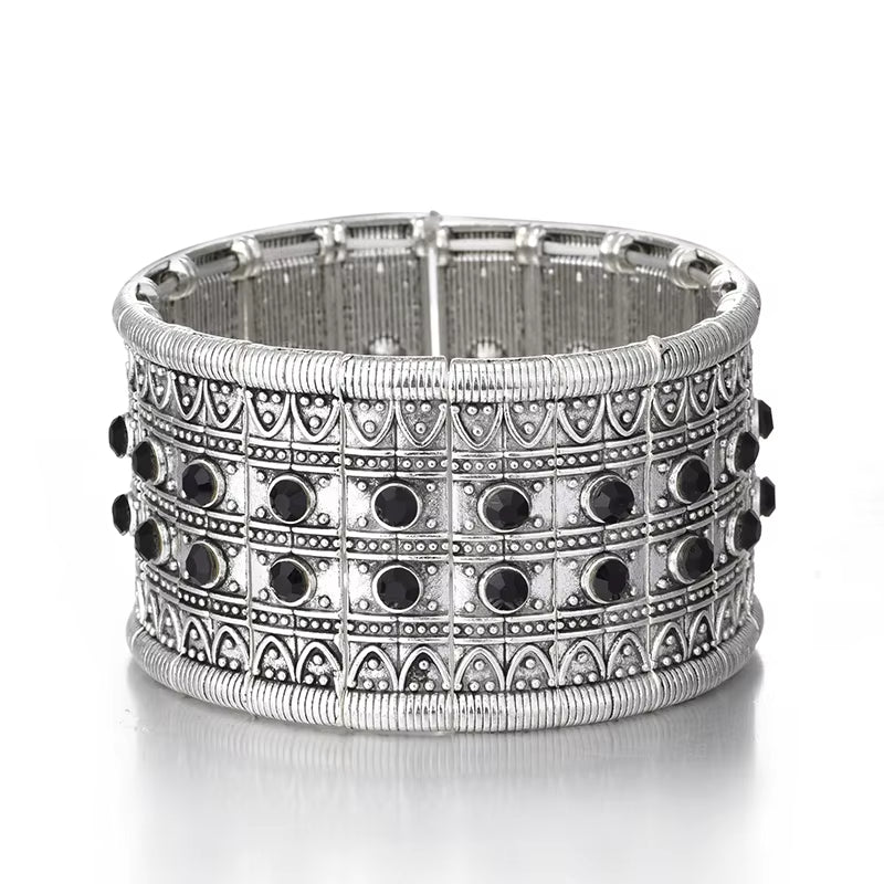 Ethnisches Gypsy Armband für Frauen – Geometrisches Design mit Kristall und Vintage Boho Stil