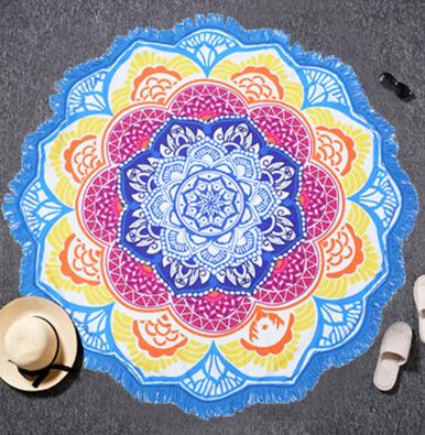 Mandala Sun Wheel: Rundes Boho-Strandtuch & Wandbehang