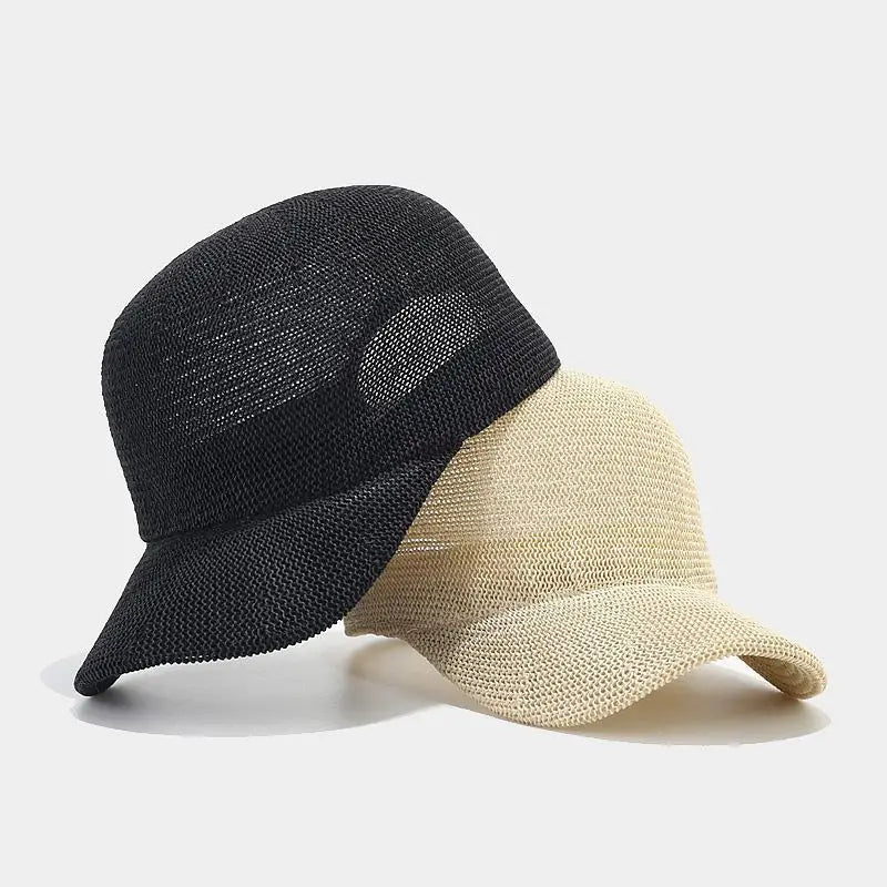 Atmungsaktive Paper-Grass Baseball Cap für Damen – Verstellbarer Stroh-Sonnenschutz & Sommer-Kappe