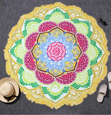 Mandala Sun Wheel: Rundes Boho-Strandtuch & Wandbehang