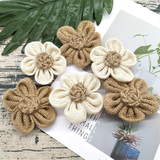 Natural Blossom – Handgefertigte Jute-Rosen (5er Set)