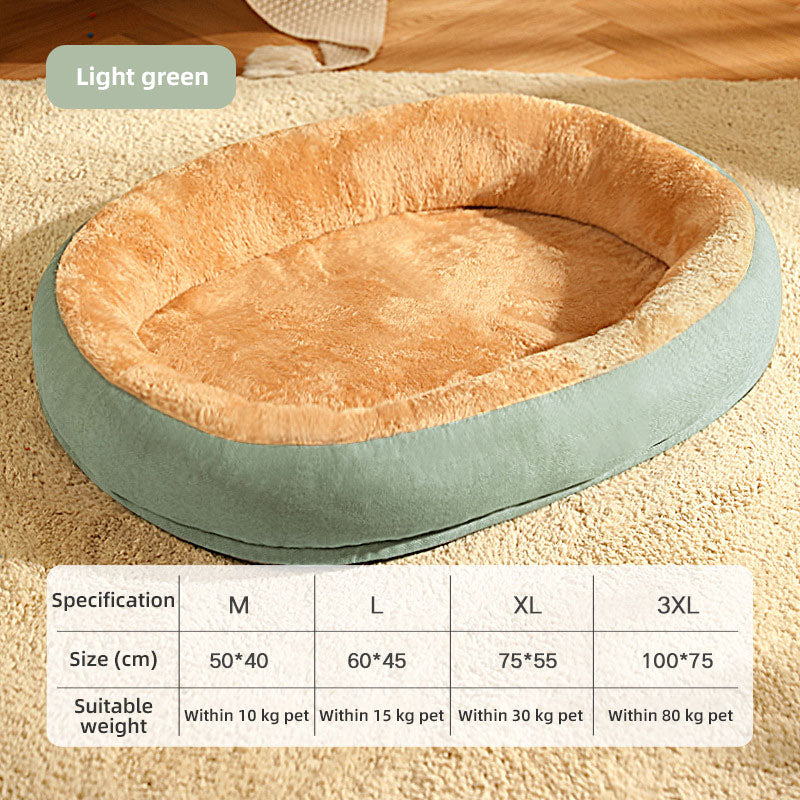 Oval Comfort: Kuscheliges Plüschbett mit verstärktem Rand