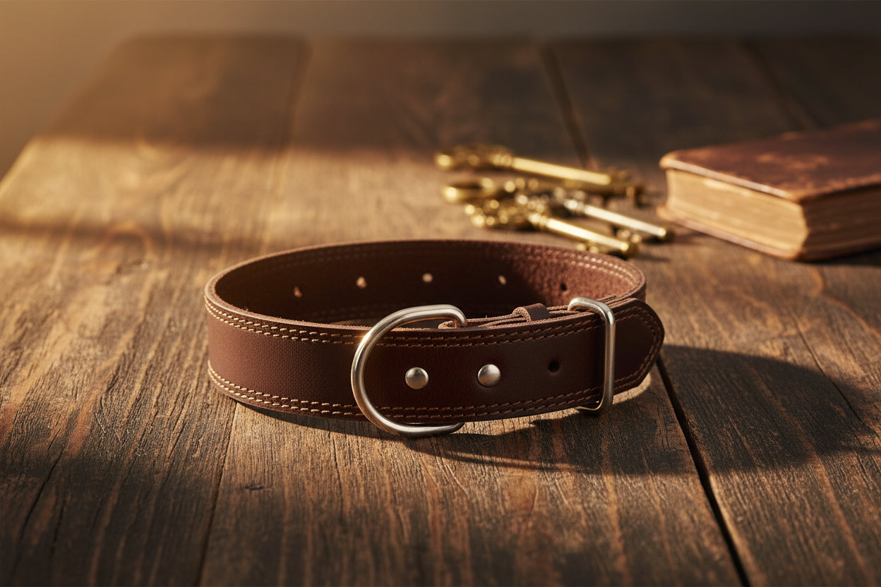 Der Waldläufer: Echtes Vintage-Lederhalsband mit Kupfer-Finish