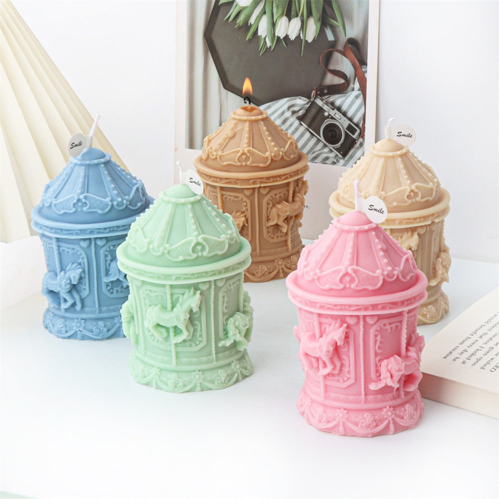 Silikonform Karussell für Kerzen – DIY Gießform für Boho-Kerzen, Gips & Resin