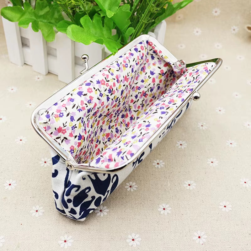 Long Coin Purse Wallet Women Vintage National Wallet Card Holders Hasp Printing Creative Clutch Bag Good Gift Women'S Purses