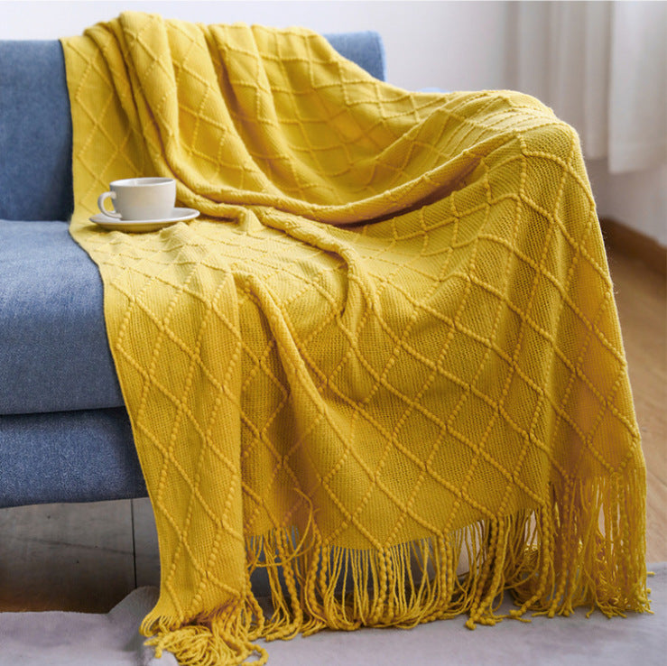 Boho-Fransendecke „Diamond“ im Kaschmir-Gefühl