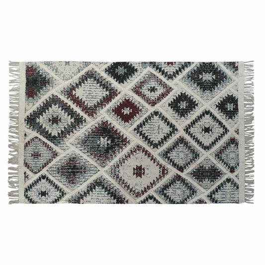 Boho-Vibes für dein Zuhause: DKD Home Decor Teppich Weiß & Rot mit Quasten (120 x 180 cm)